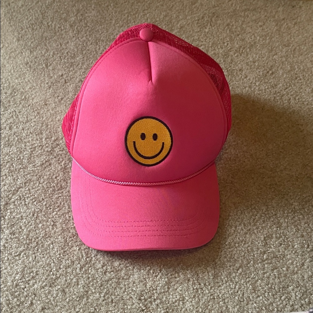 David and Young Pink Smiley Trucker Hat